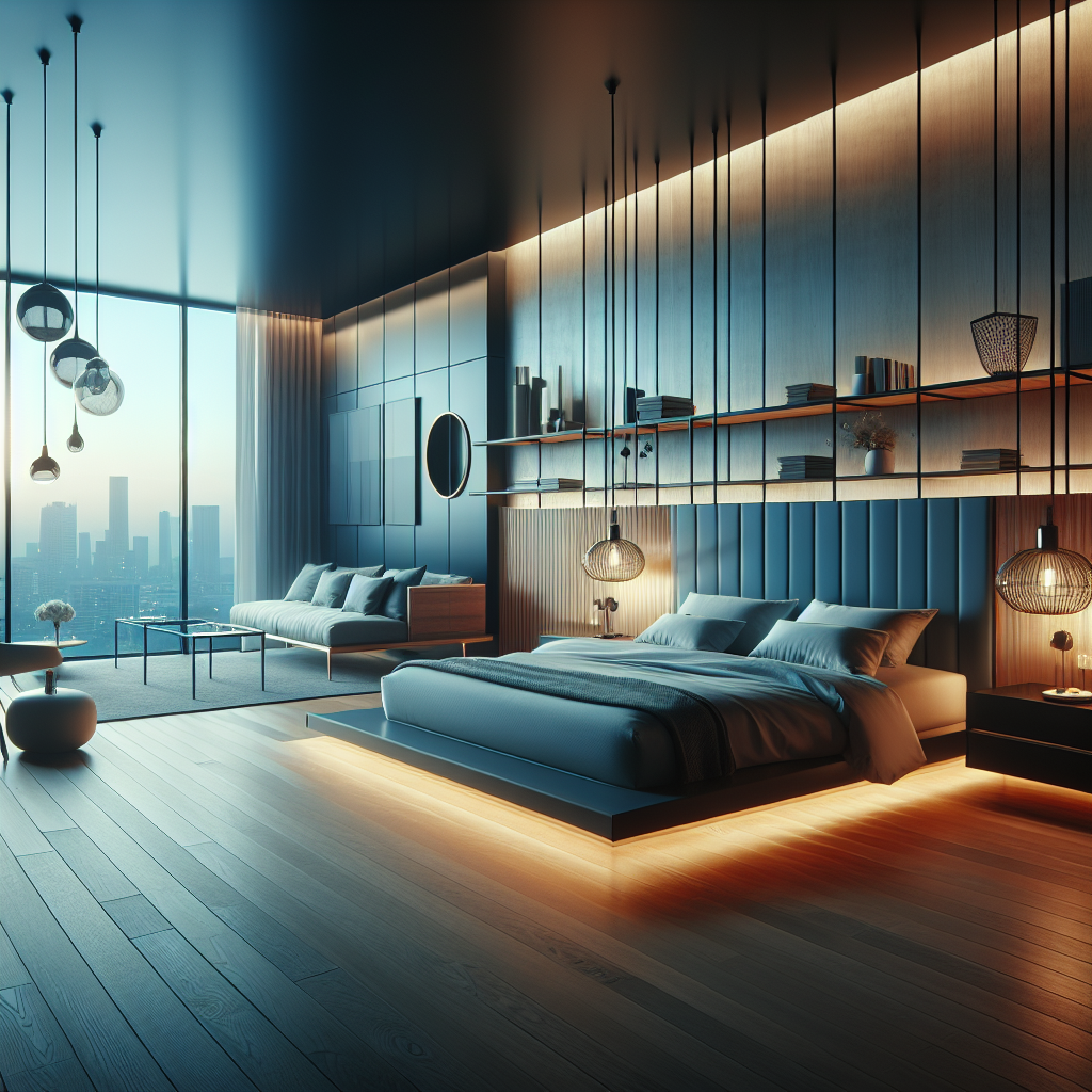 AI-generated image for: a realistic modern bedroom, cinematic