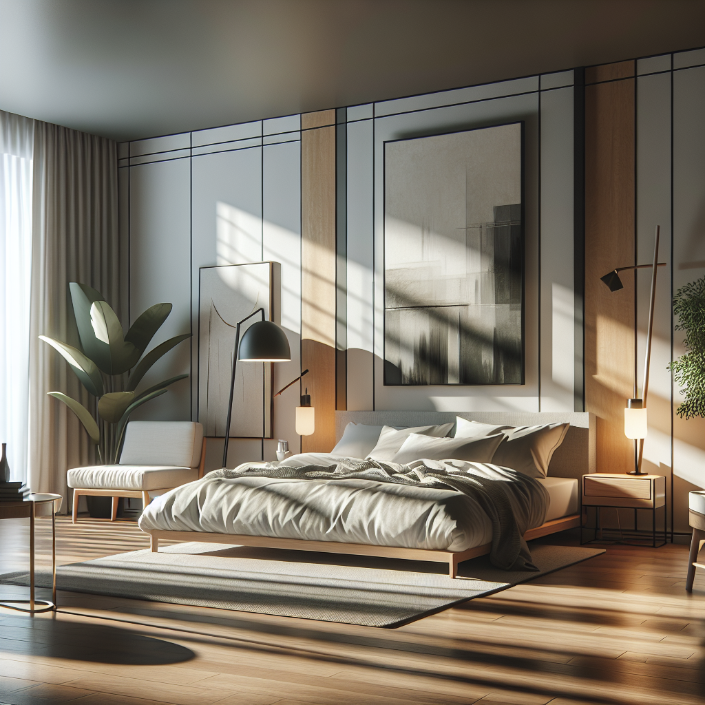 AI-generated image for: a realistic modern bedroom, cinematic