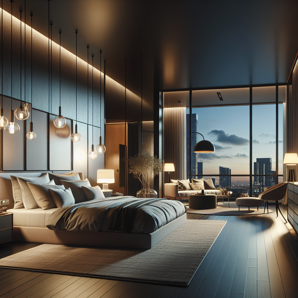 AI-generated image for: a realistic modern bedroom, cinematic