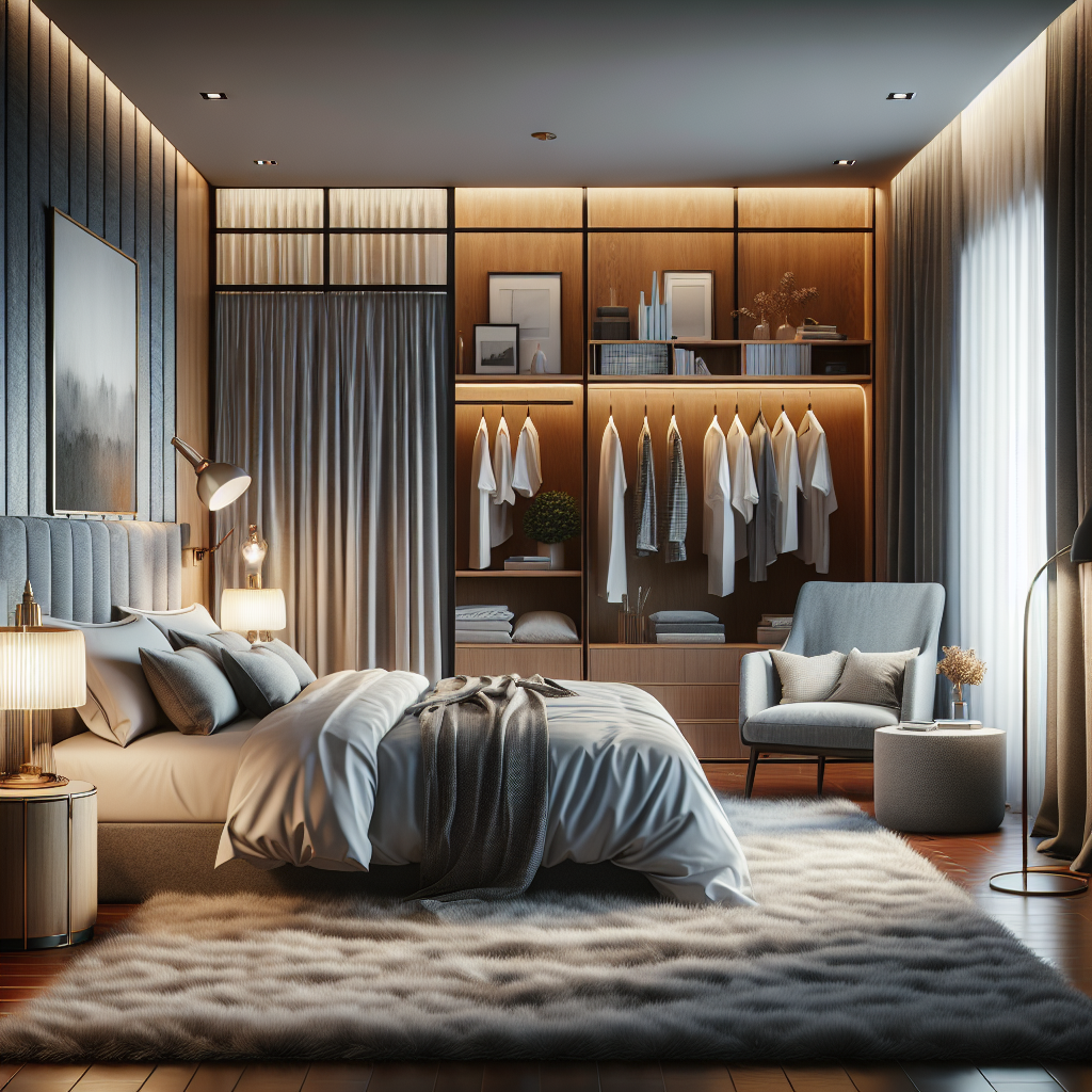 AI-generated image for: a realistic modern bedroom, cinematic