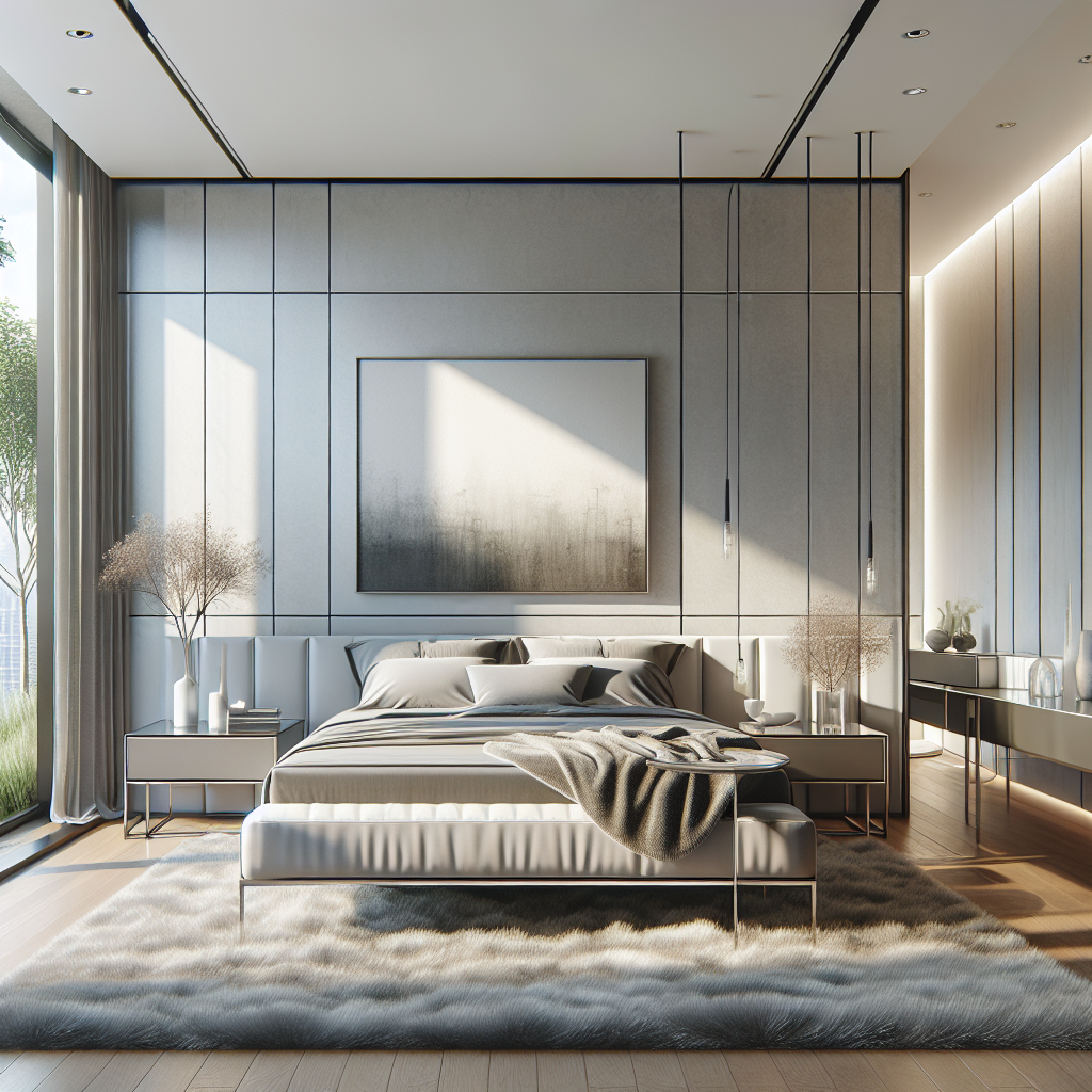 AI-generated image for: a realistic modern bedroom, cinematic