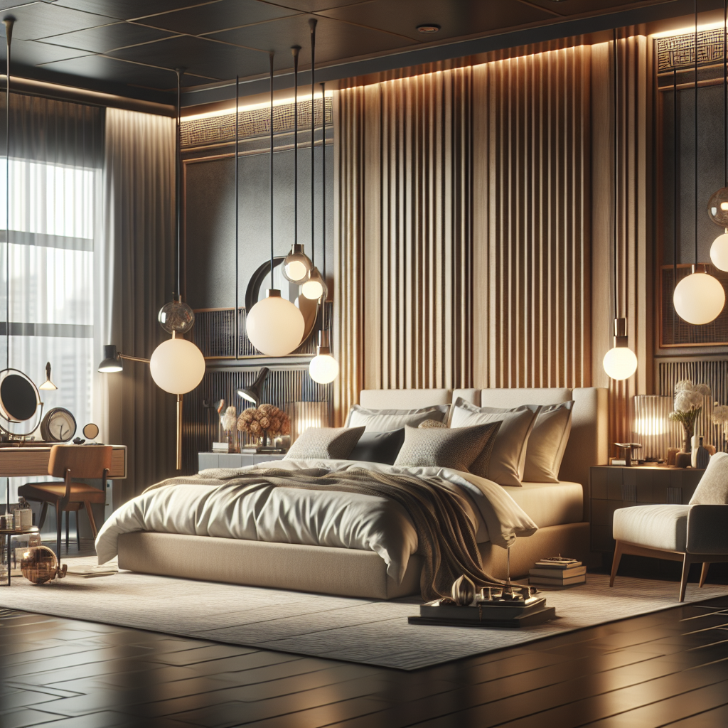 AI-generated image for: a realistic modern bedroom, cinematic