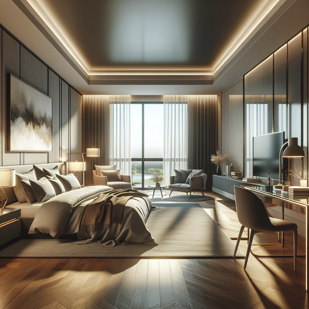 AI-generated image for: a realistic modern bedroom, cinematic