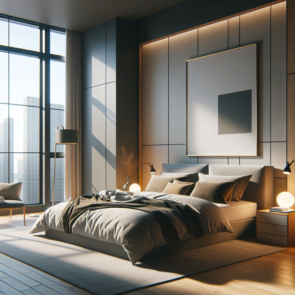 AI-generated image for: a realistic modern bedroom, cinematic