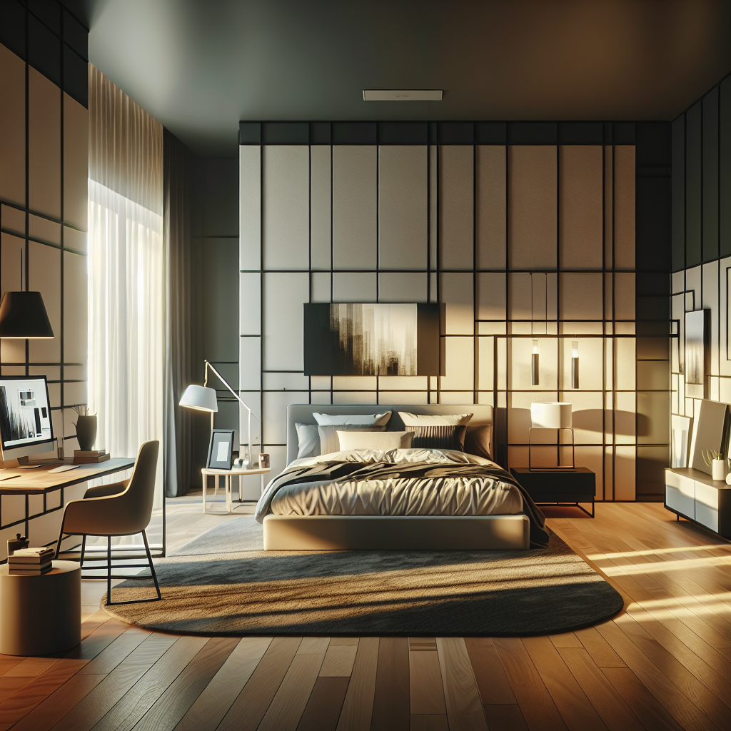 AI-generated image for: a realistic modern bedroom, cinematic