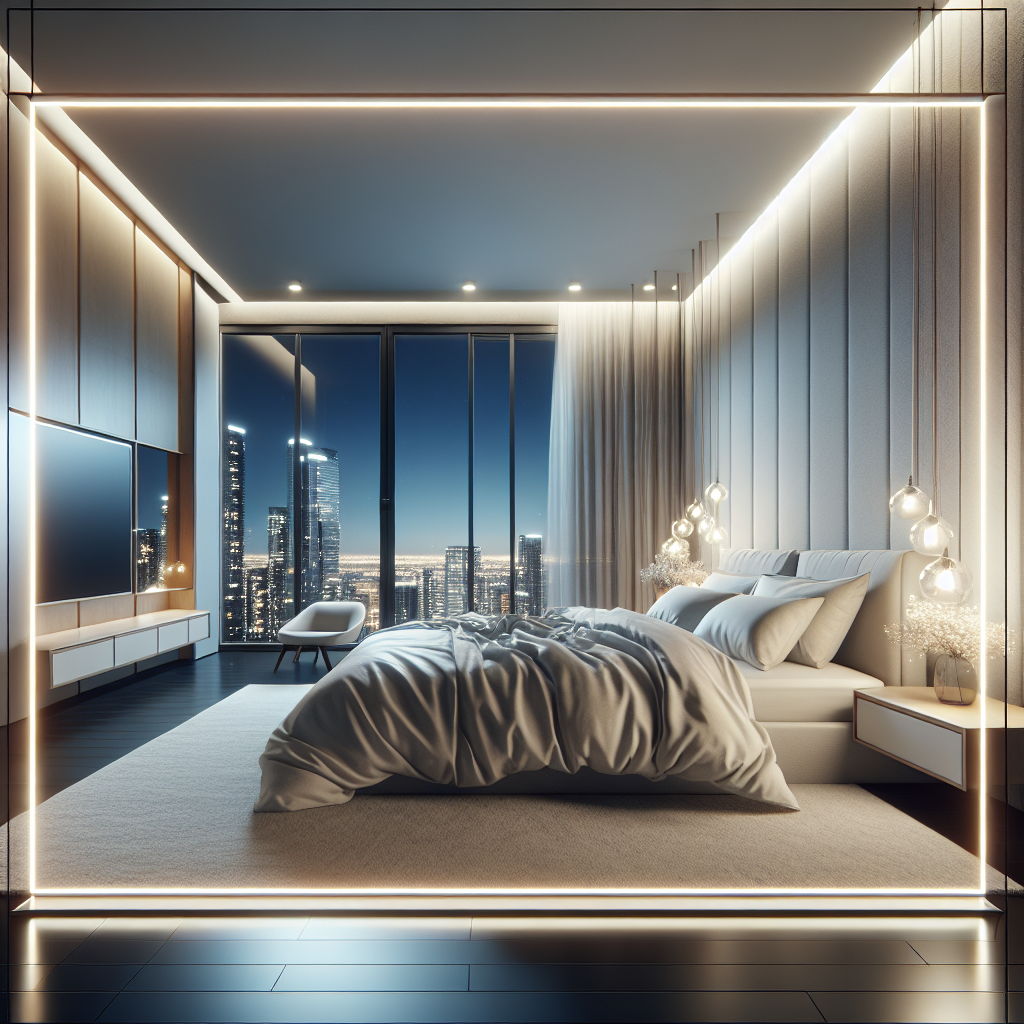 AI-generated image for: a realistic modern bedroom, cinematic