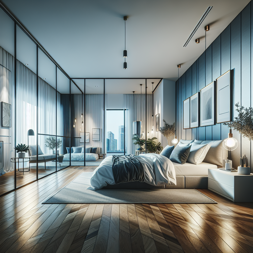 AI-generated image for: a realistic modern bedroom, cinematic