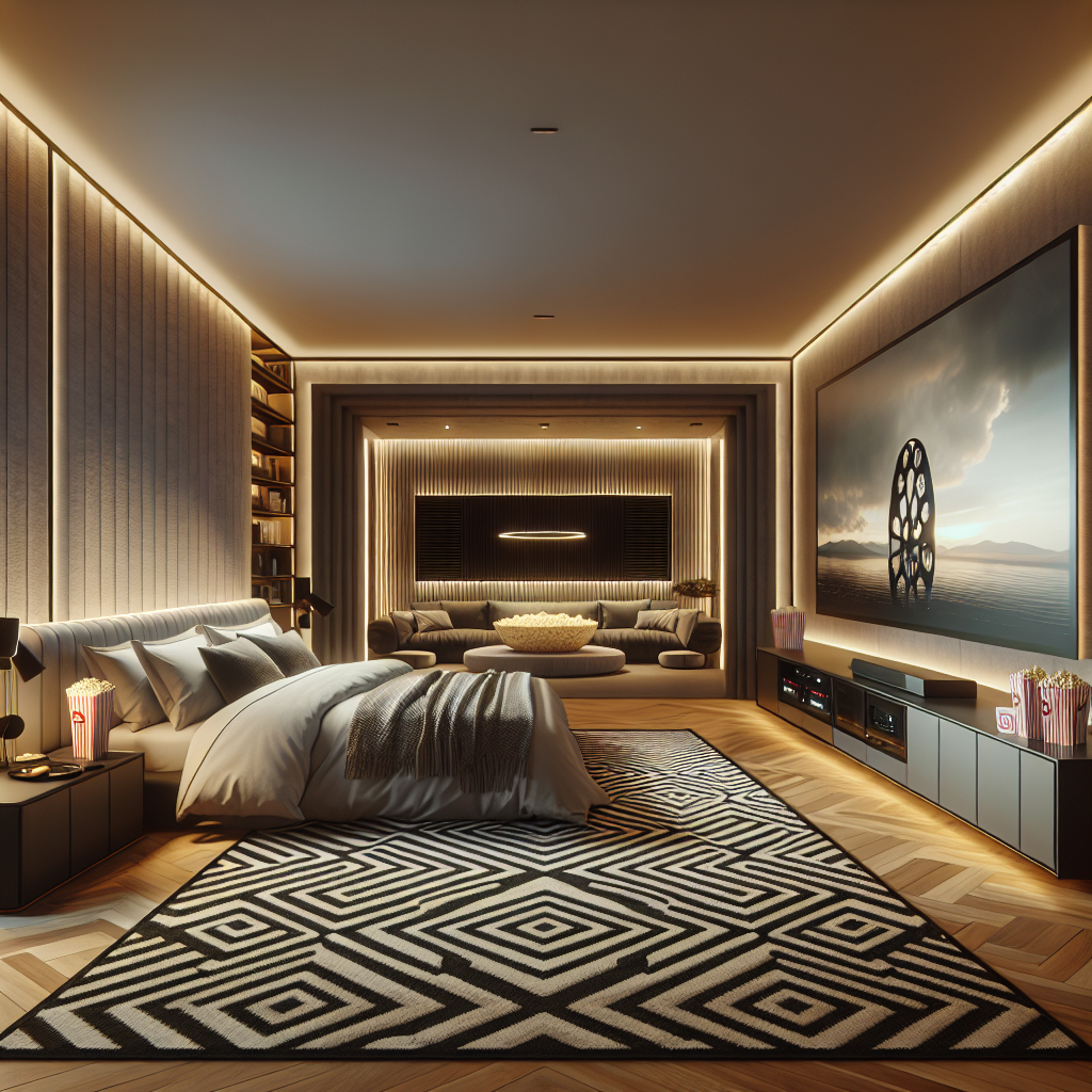 AI-generated image for: a realistic modern bedroom, cinematic