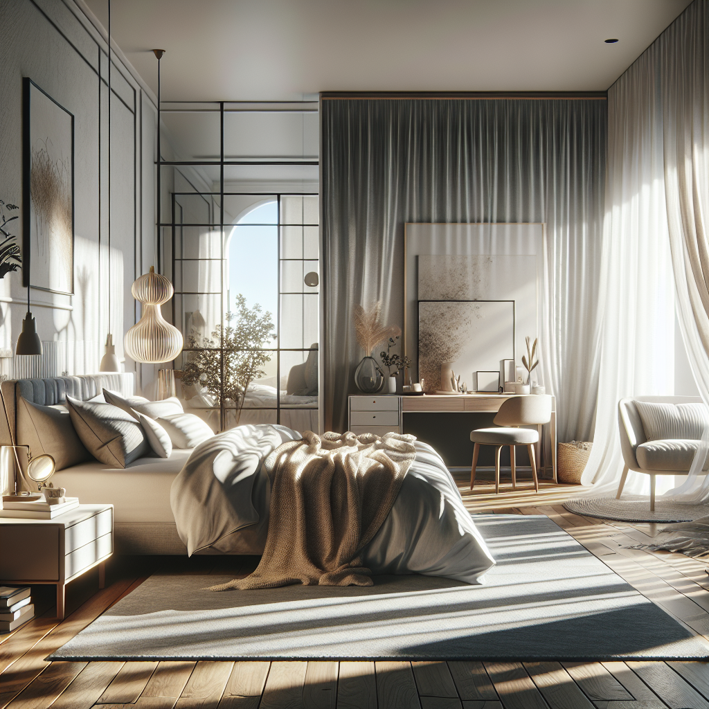 AI-generated image for: a realistic modern bedroom, cinematic