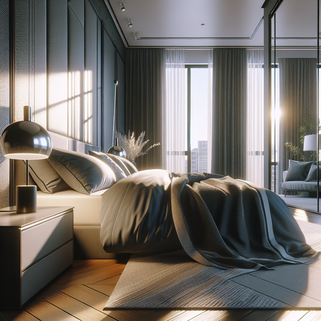 AI-generated image for: a realistic modern bedroom, cinematic