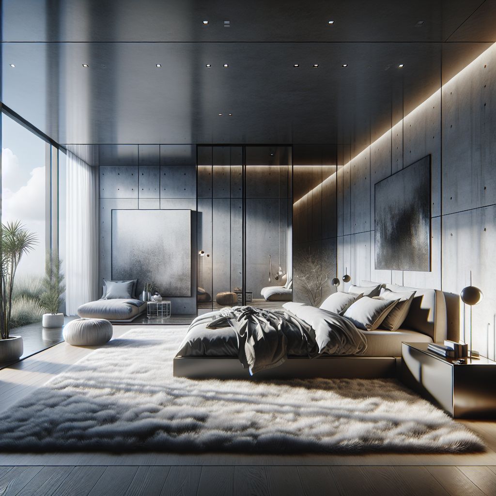 AI-generated image for: a realistic modern bedroom, cinematic