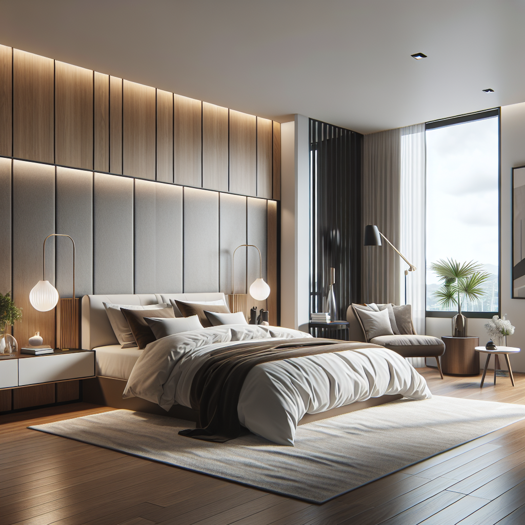 AI-generated image for: a realistic modern bedroom, cinematic