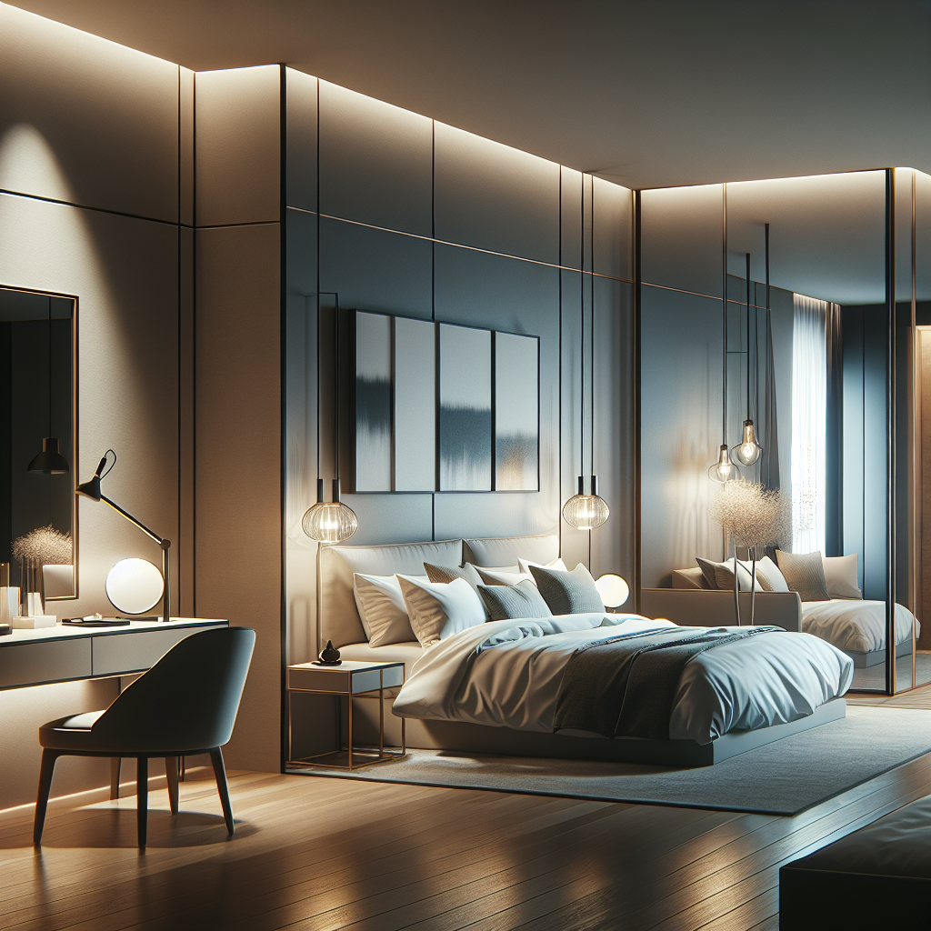 AI-generated image for: a realistic modern bedroom, cinematic