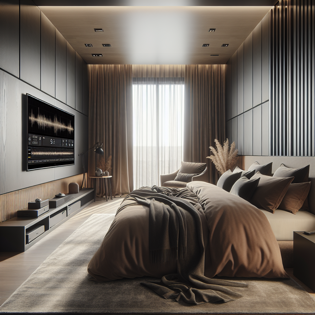 AI-generated image for: a realistic modern bedroom, cinematic