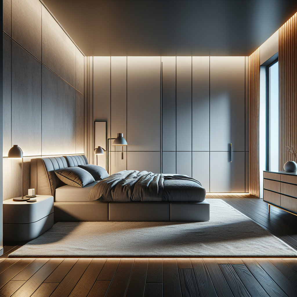 AI-generated image for: a realistic modern bedroom, cinematic