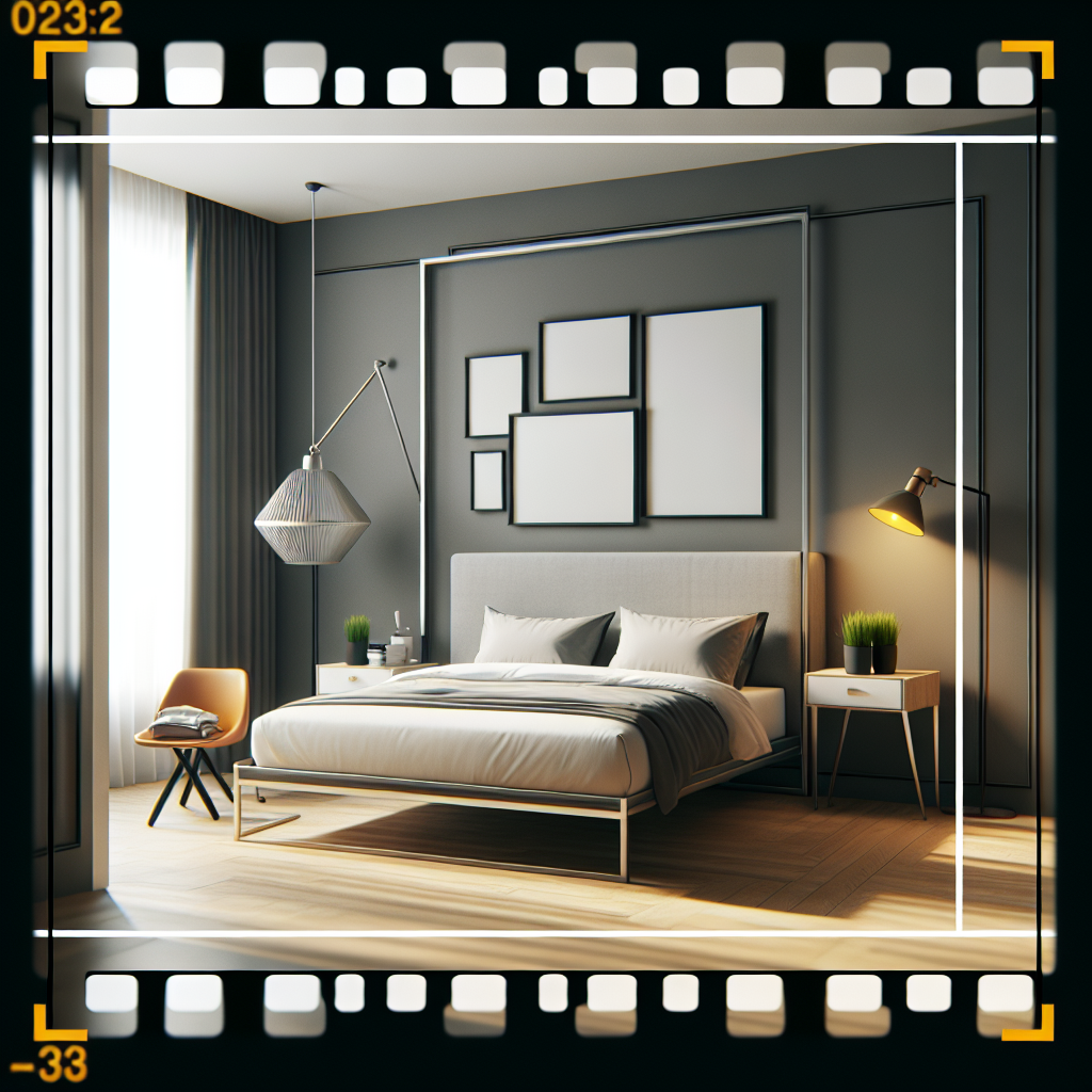 AI-generated image for: a realistic modern bedroom, cinematic