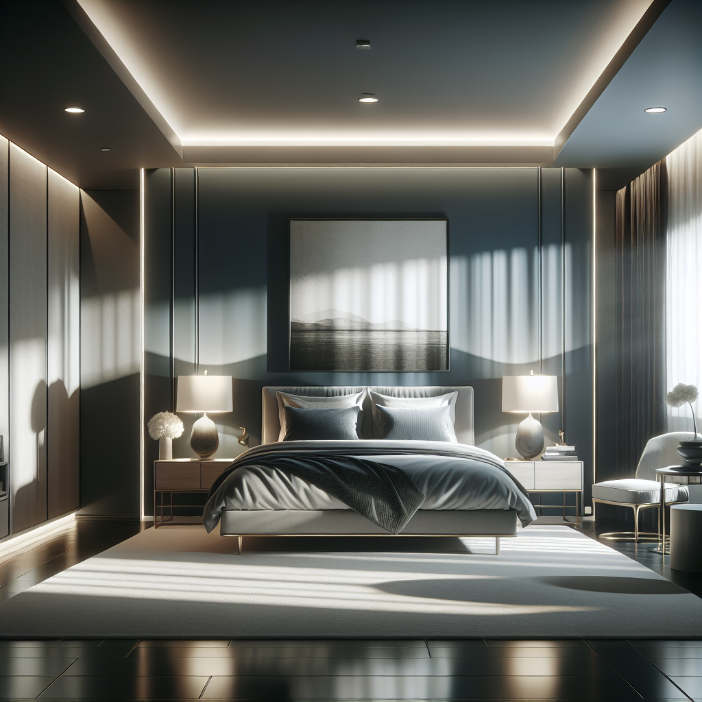 AI-generated image for: a realistic modern bedroom, cinematic