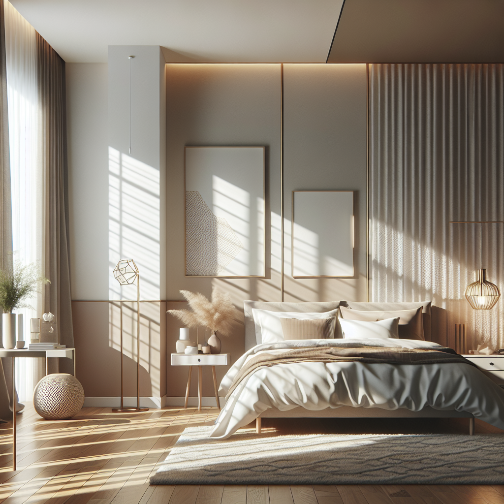 AI-generated image for: a realistic modern bedroom, cinematic