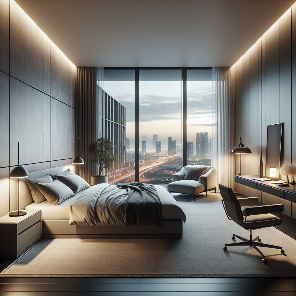 AI-generated image for: a realistic modern bedroom, cinematic