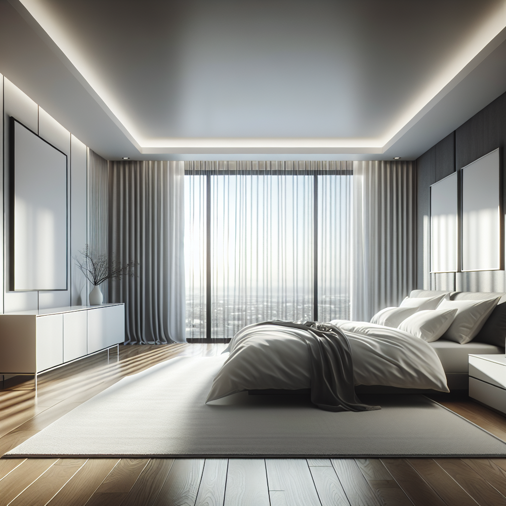 AI-generated image for: a realistic modern bedroom, cinematic