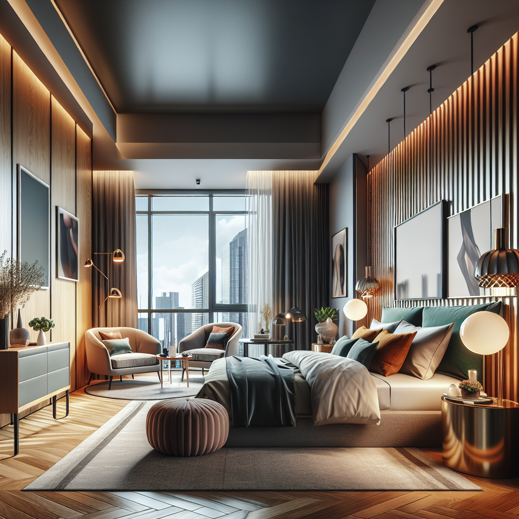 AI-generated image for: a realistic modern bedroom, cinematic