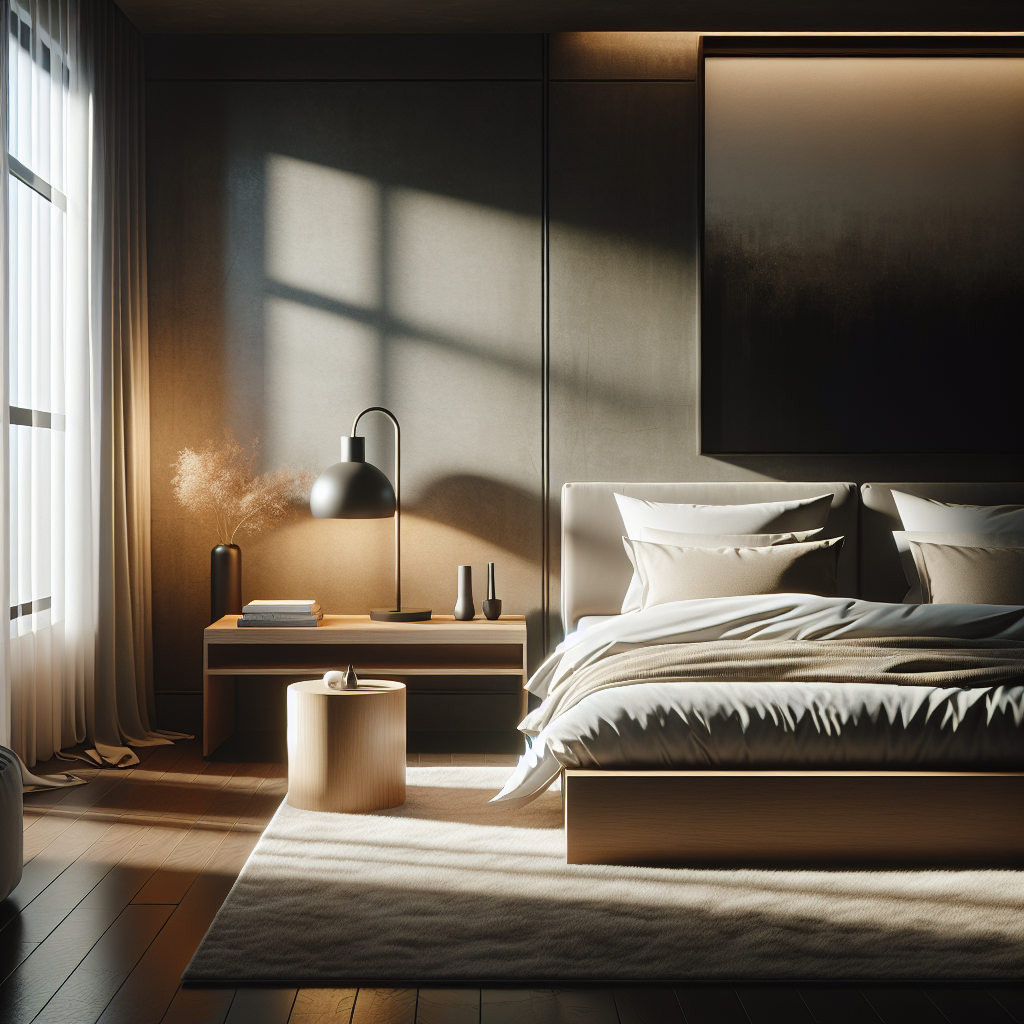 AI-generated image for: a realistic modern bedroom, cinematic