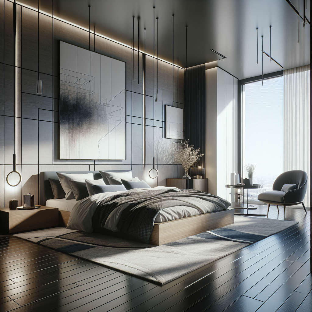 AI-generated image for: a realistic modern bedroom, cinematic