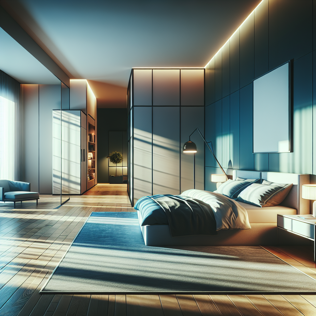 AI-generated image for: a realistic modern bedroom, cinematic