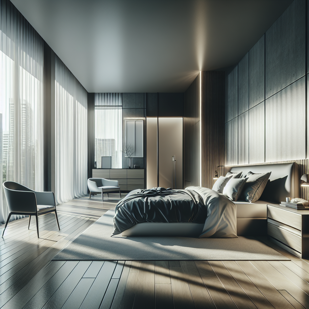 AI-generated image for: a realistic modern bedroom, cinematic