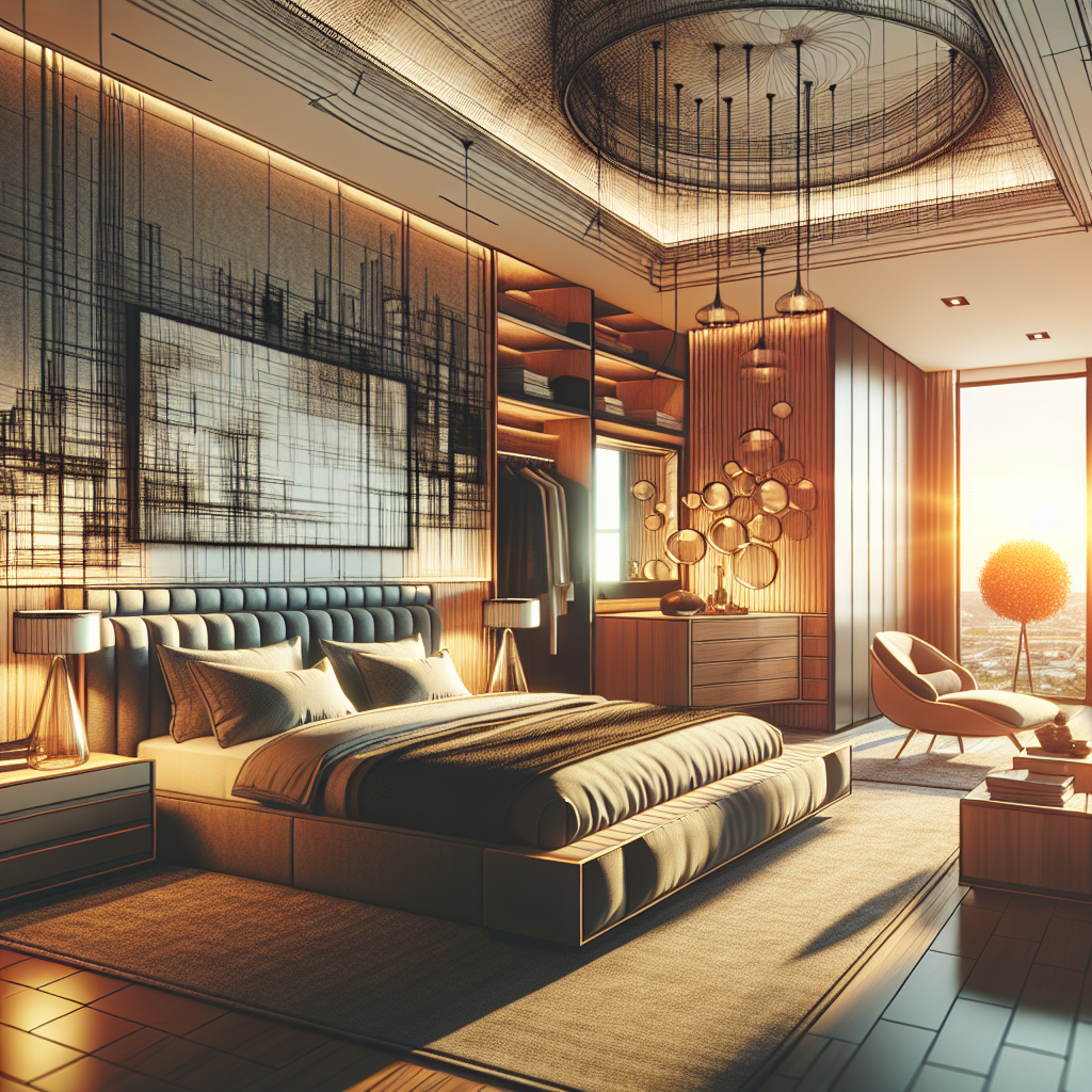 AI-generated image for: a realistic modern bedroom, cinematic