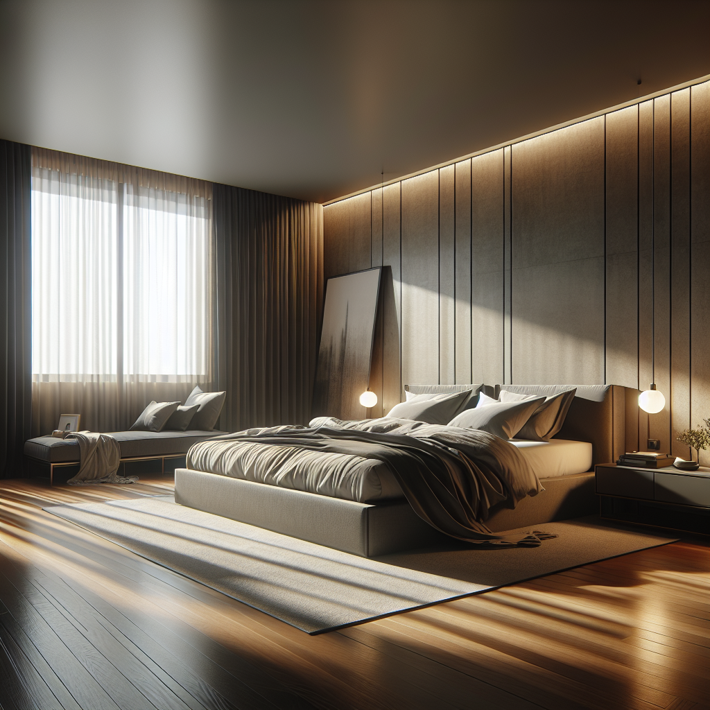 AI-generated image for: a realistic modern bedroom, cinematic