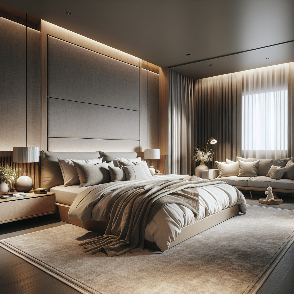 AI-generated image for: a realistic modern bedroom, cinematic