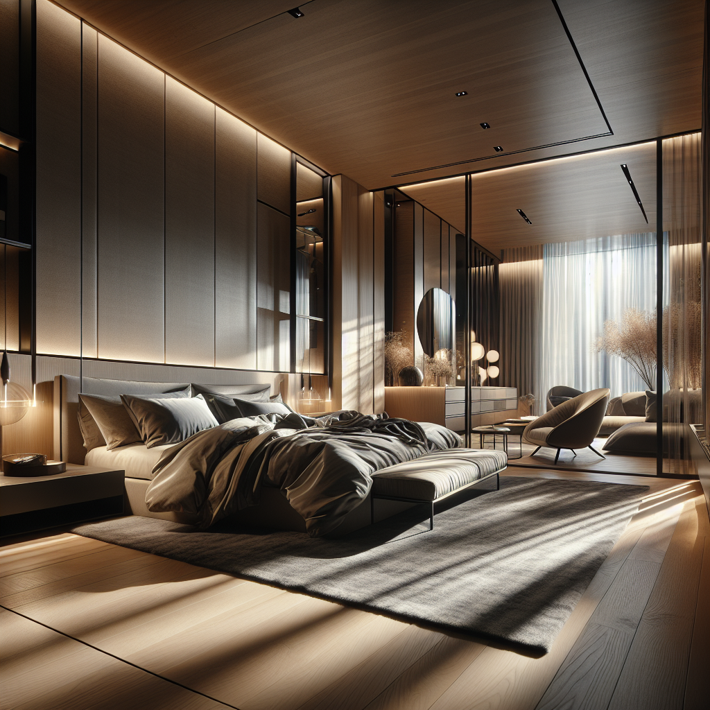 AI-generated image for: a realistic modern bedroom, cinematic