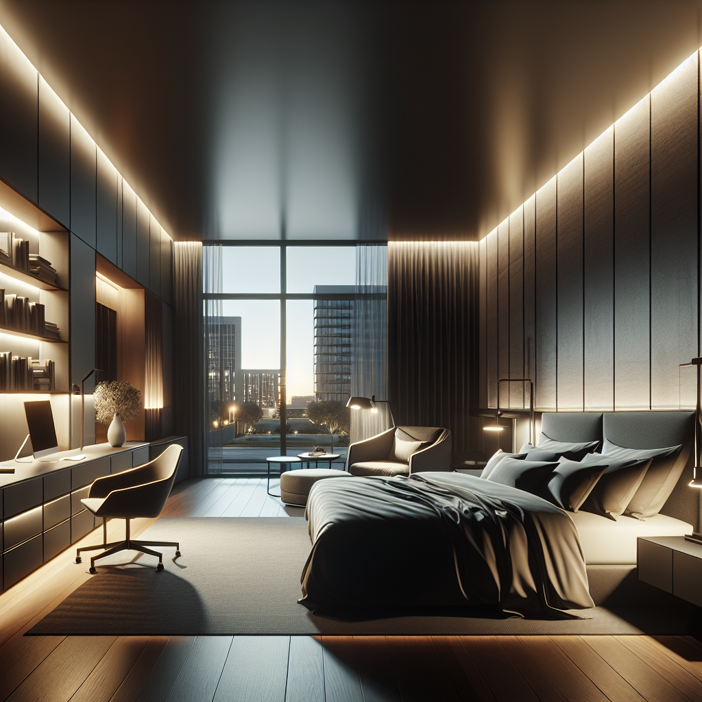 AI-generated image for: a realistic modern bedroom, cinematic