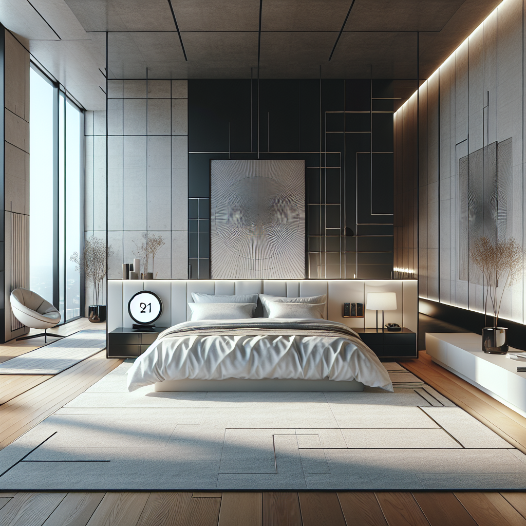 AI-generated image for: a realistic modern bedroom, cinematic