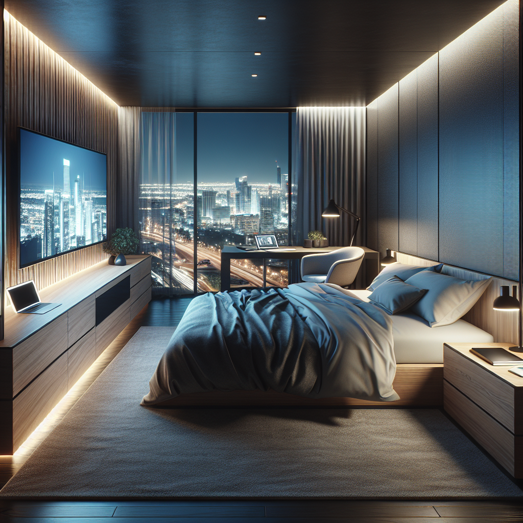 AI-generated image for: a realistic modern bedroom, cinematic