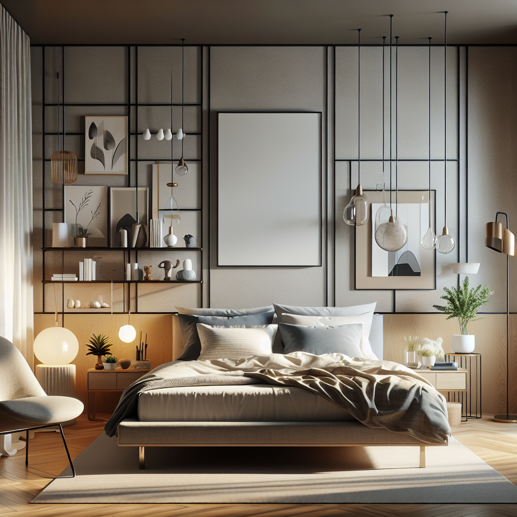 AI-generated image for: a realistic modern bedroom, cinematic