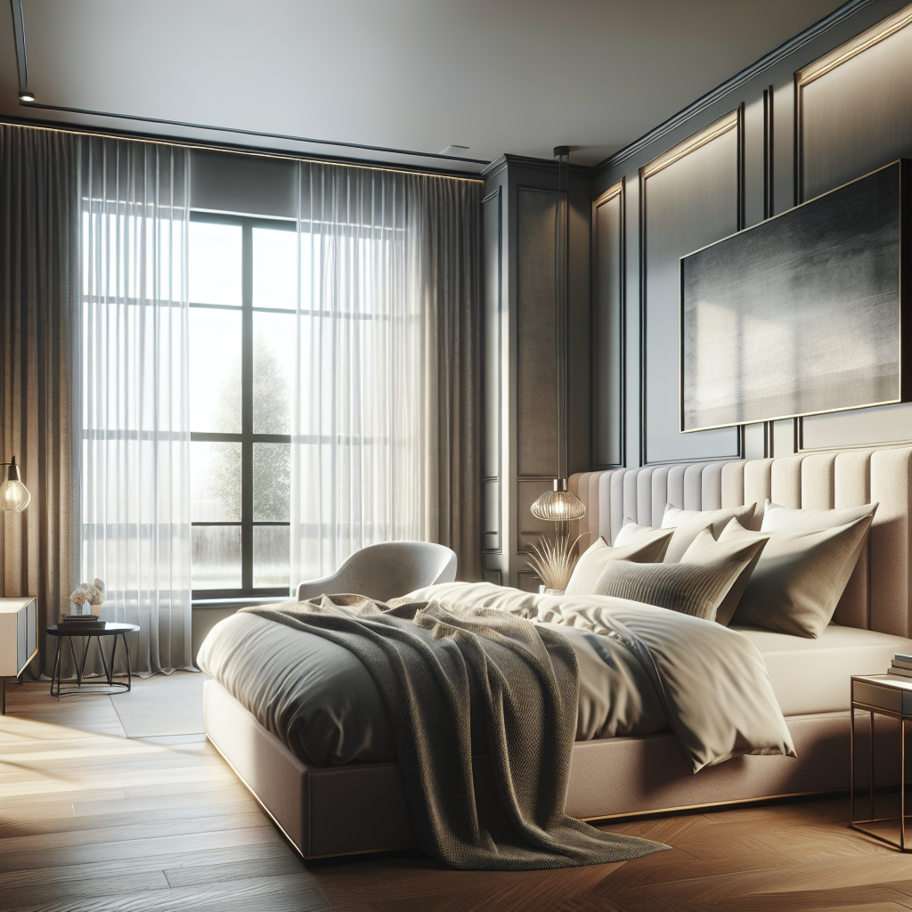 AI-generated image for: a realistic modern bedroom, cinematic