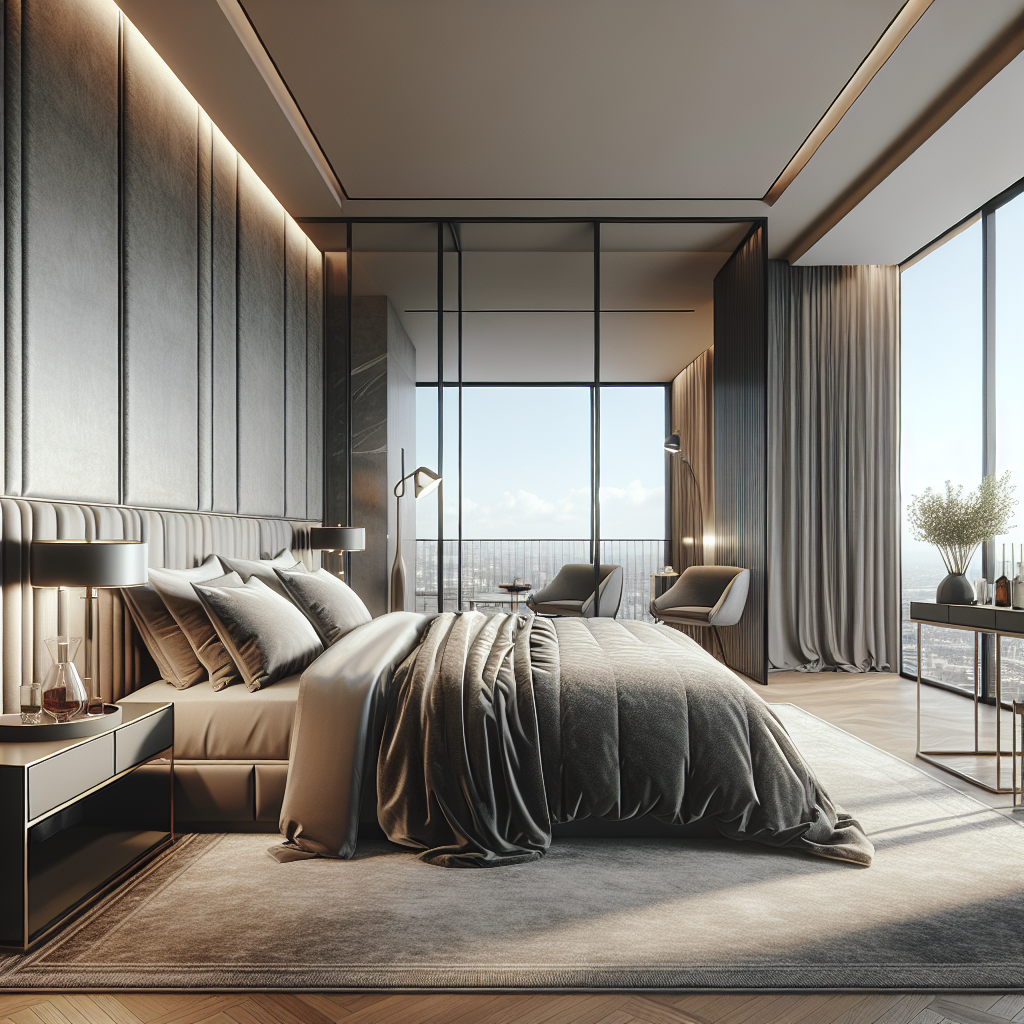 AI-generated image for: a realistic modern bedroom, cinematic