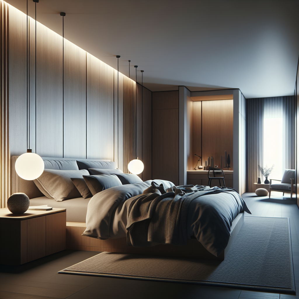 AI-generated image for: a realistic modern bedroom, cinematic