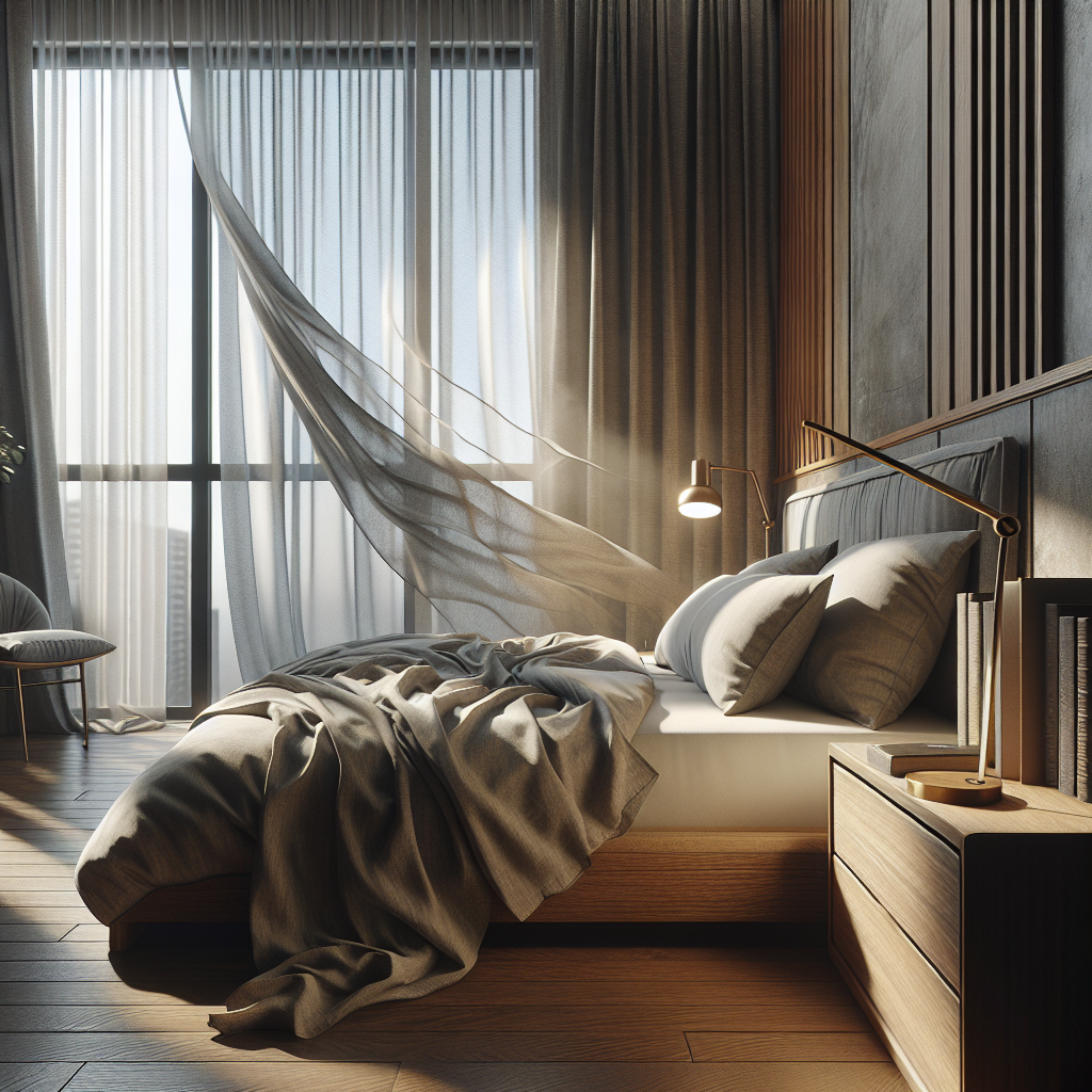 AI-generated image for: a realistic modern bedroom, cinematic