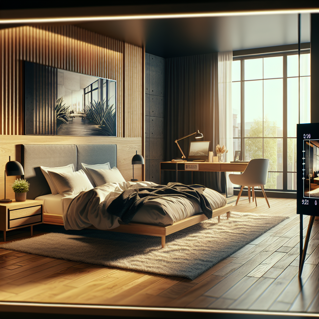 AI-generated image for: a realistic modern bedroom, cinematic