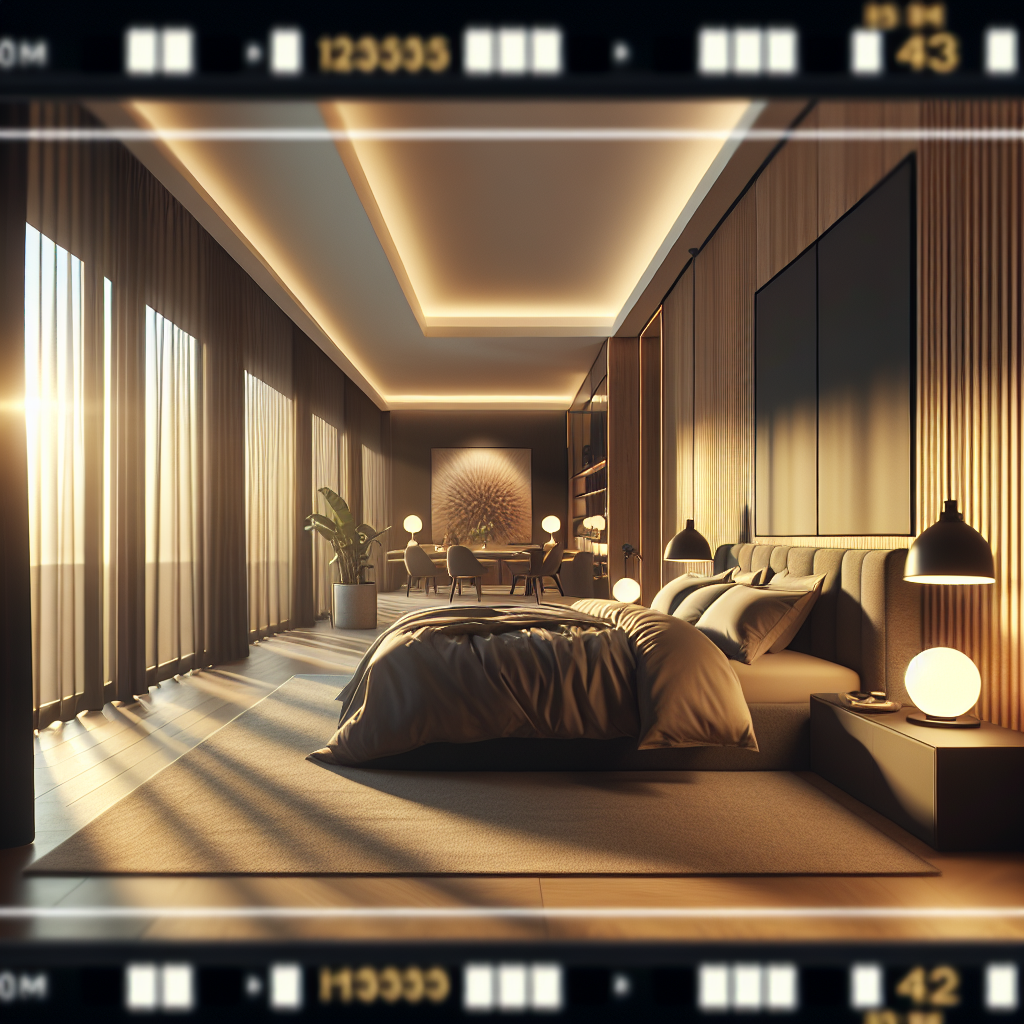 AI-generated image for: a realistic modern bedroom, cinematic