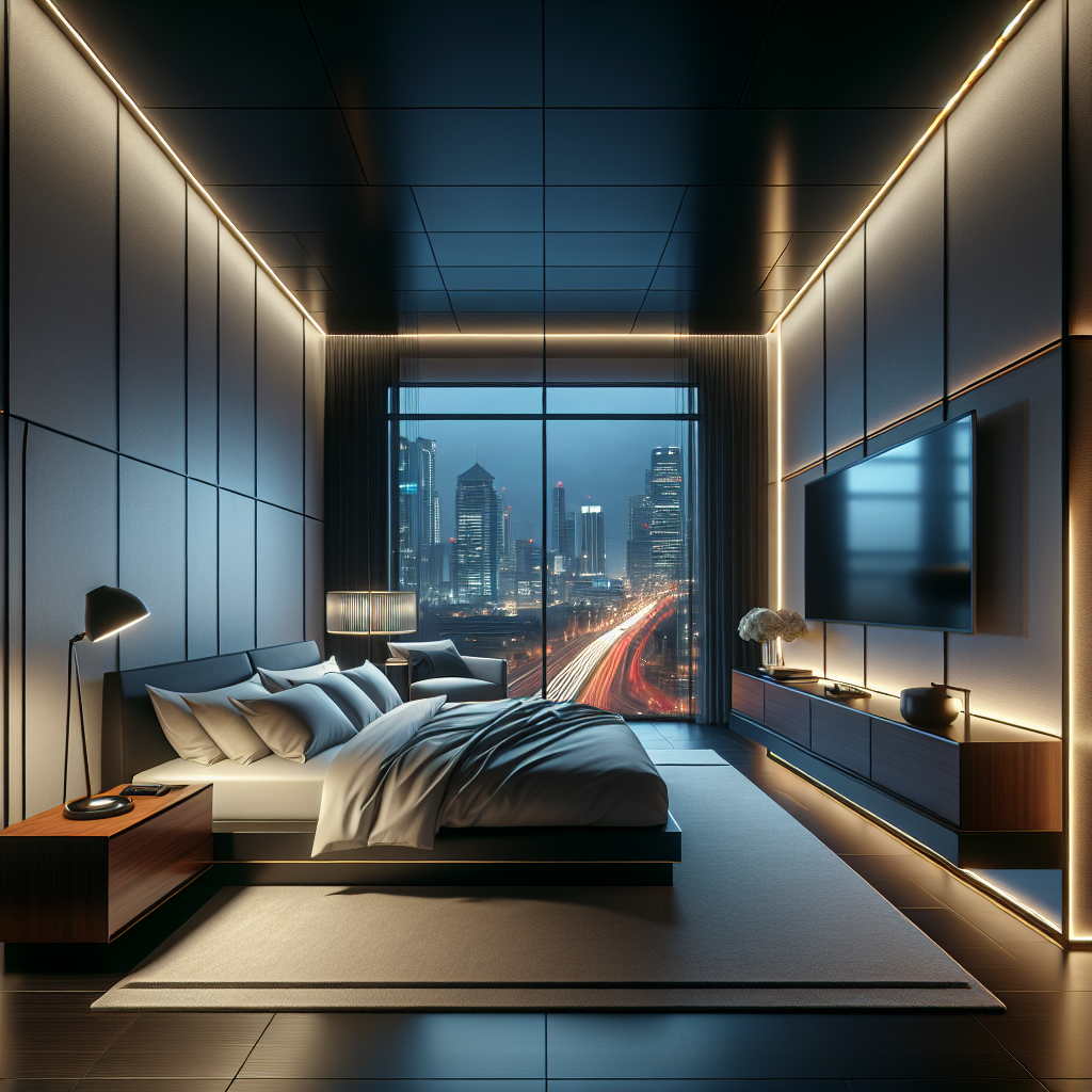 AI-generated image for: a realistic modern bedroom, cinematic