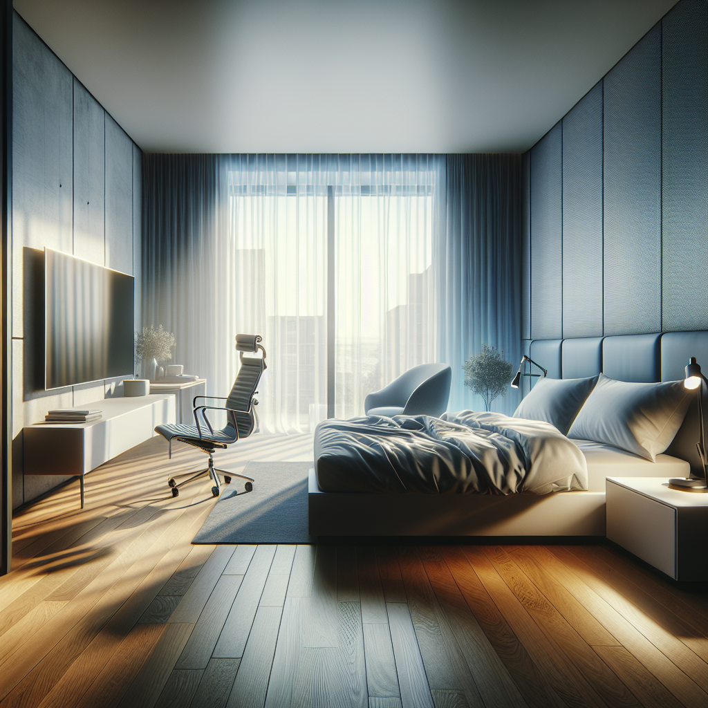 AI-generated image for: a realistic modern bedroom, cinematic