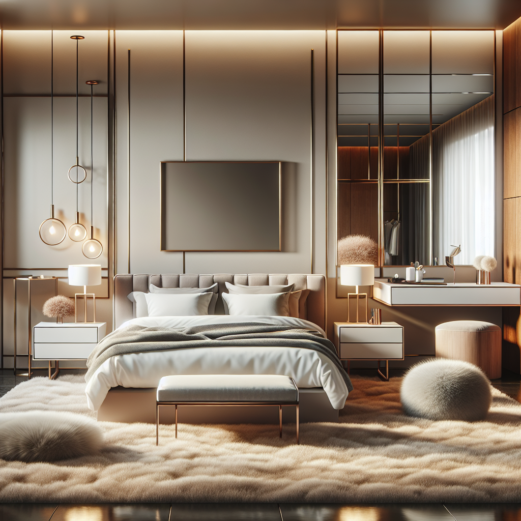 AI-generated image for: a realistic modern bedroom, cinematic