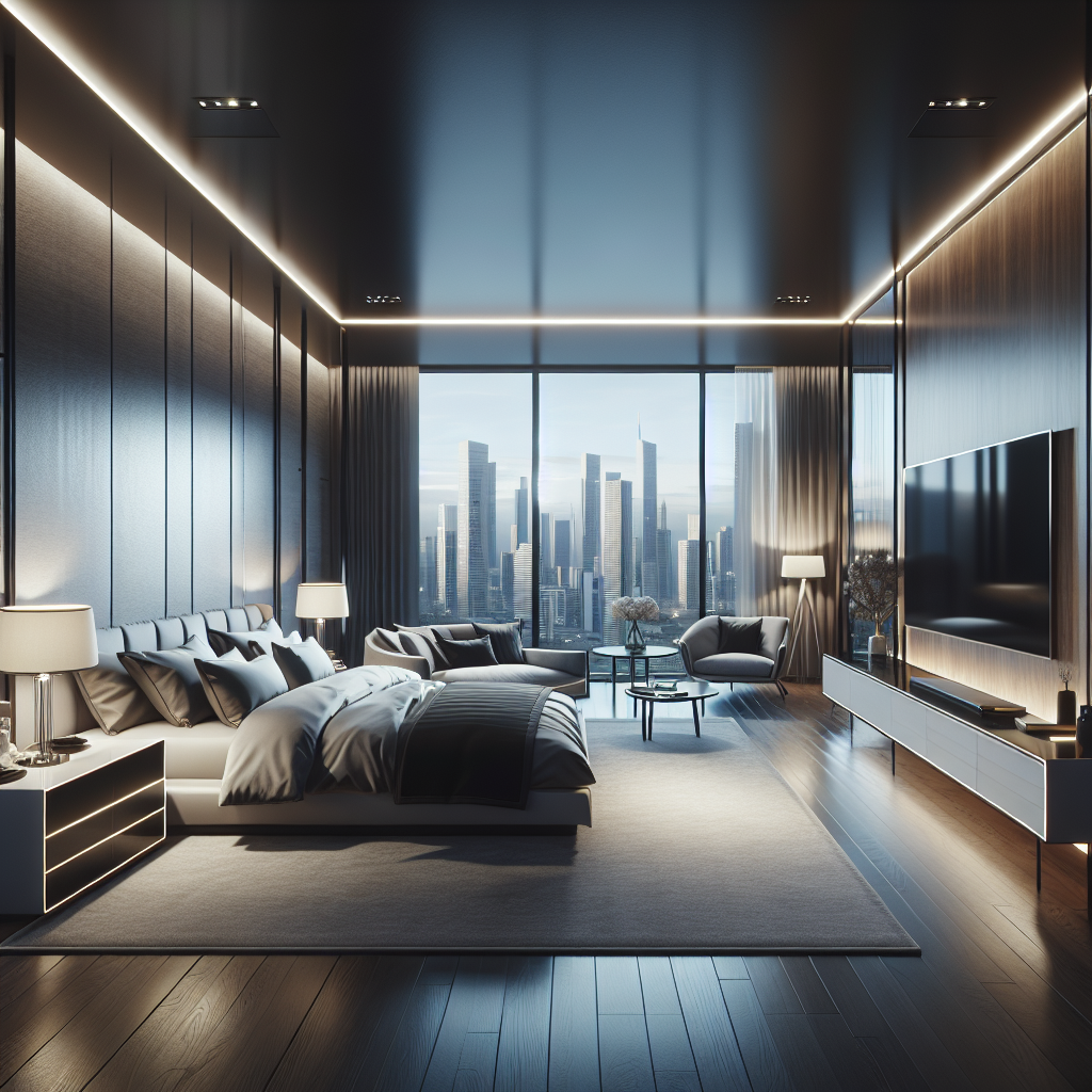 AI-generated image for: a realistic modern bedroom, cinematic