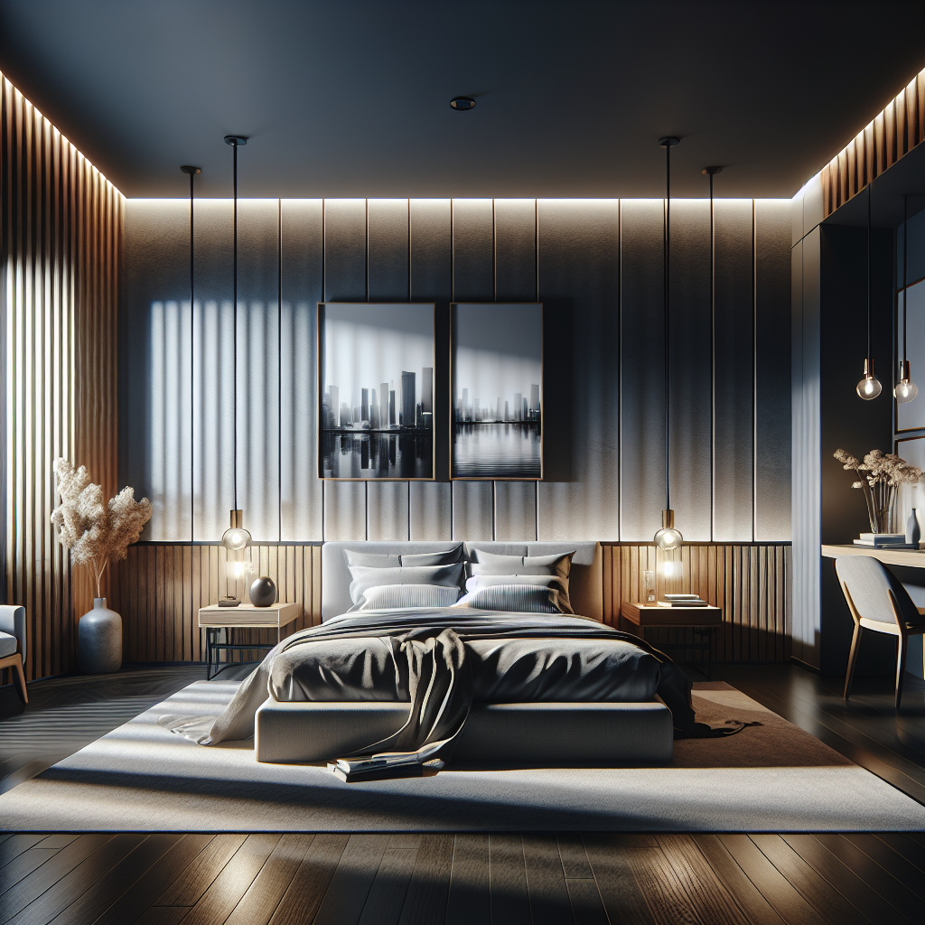 AI-generated image for: a realistic modern bedroom, cinematic