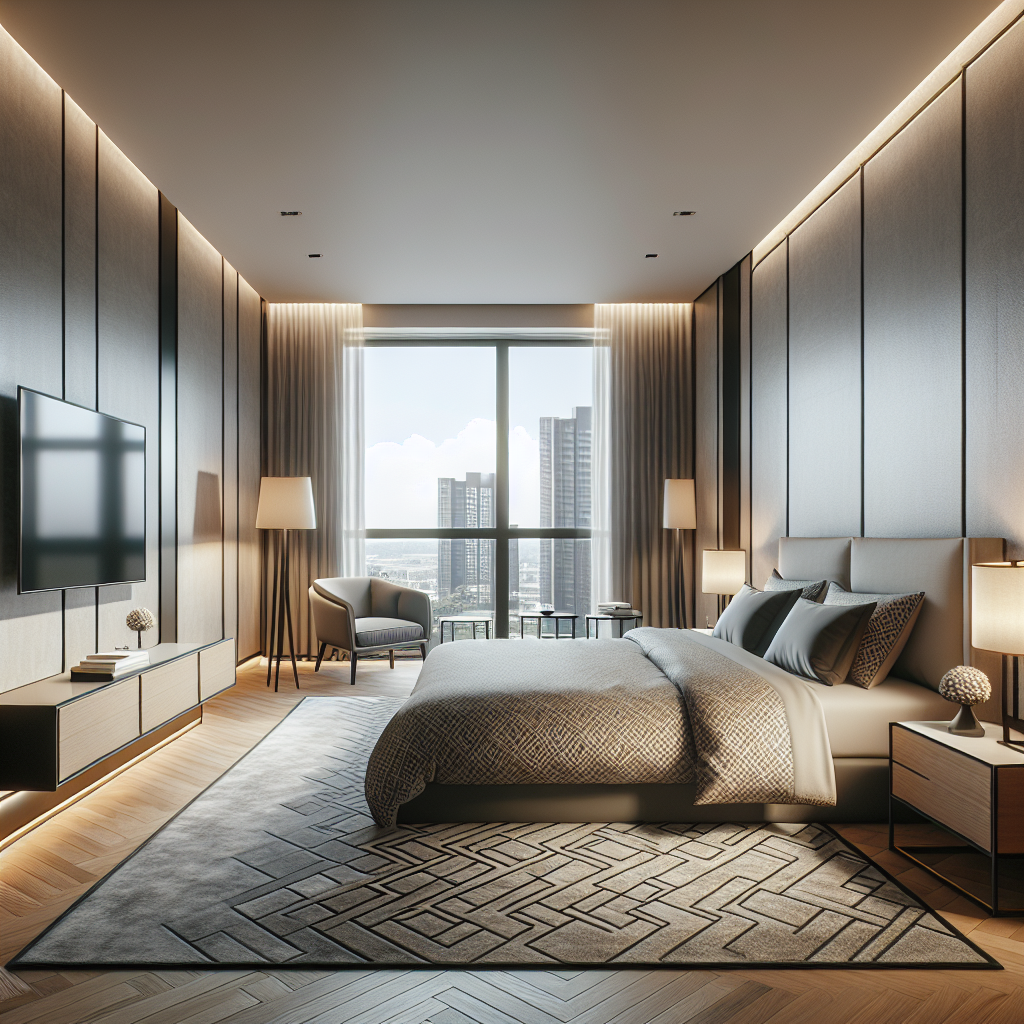 AI-generated image for: a realistic modern bedroom, cinematic