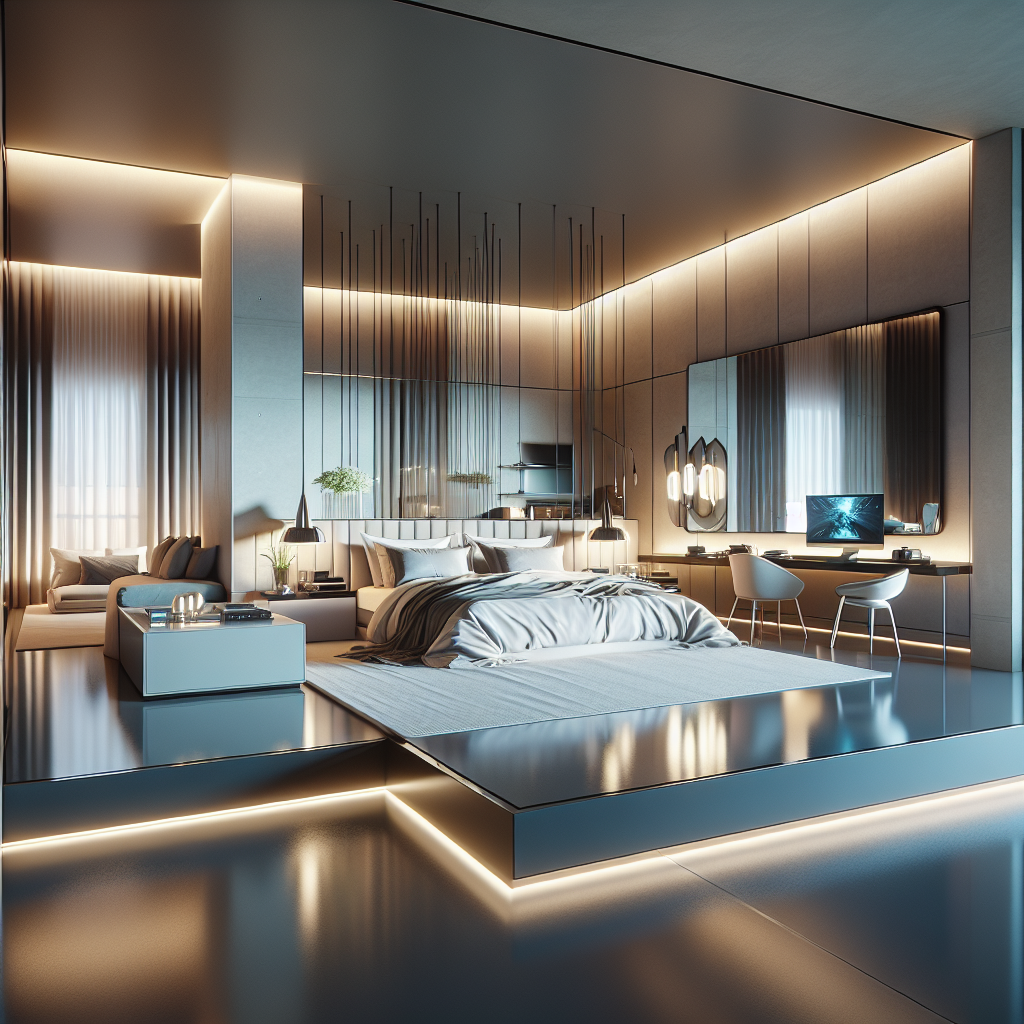 AI-generated image for: a realistic modern bedroom, cinematic